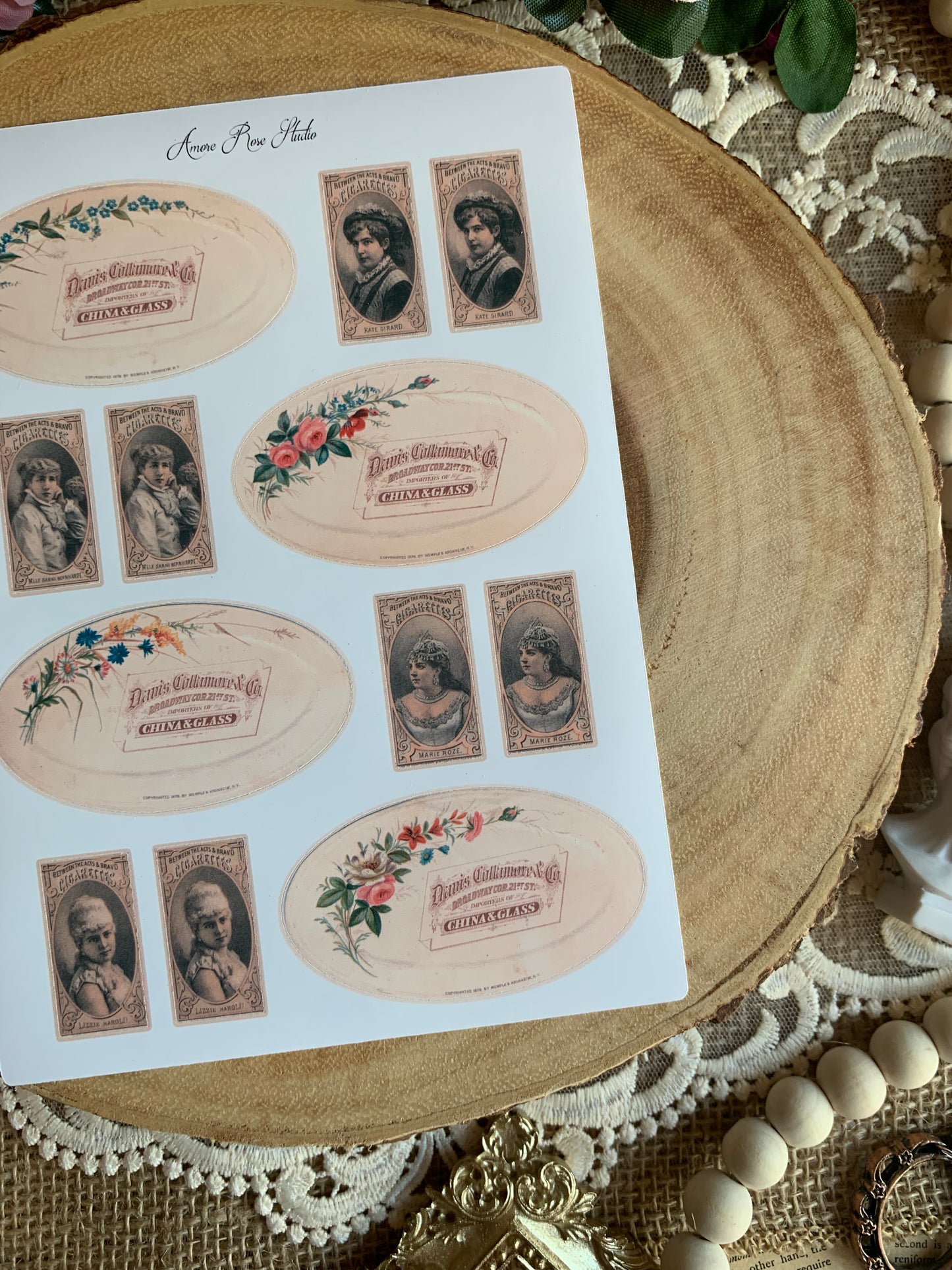 Vintage Ephemera Sticker Sheet