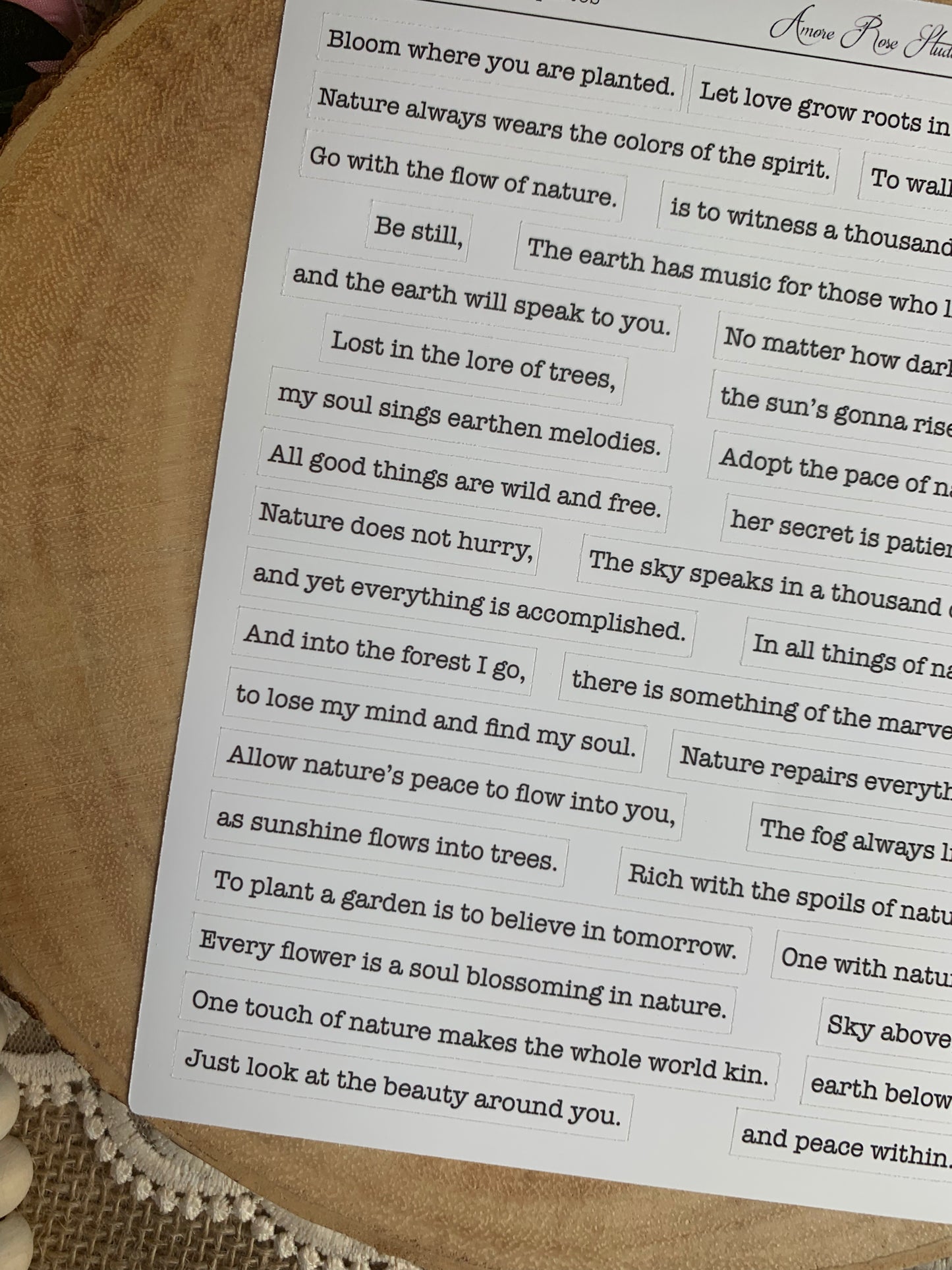 Nature Quotes Sticker Sheet