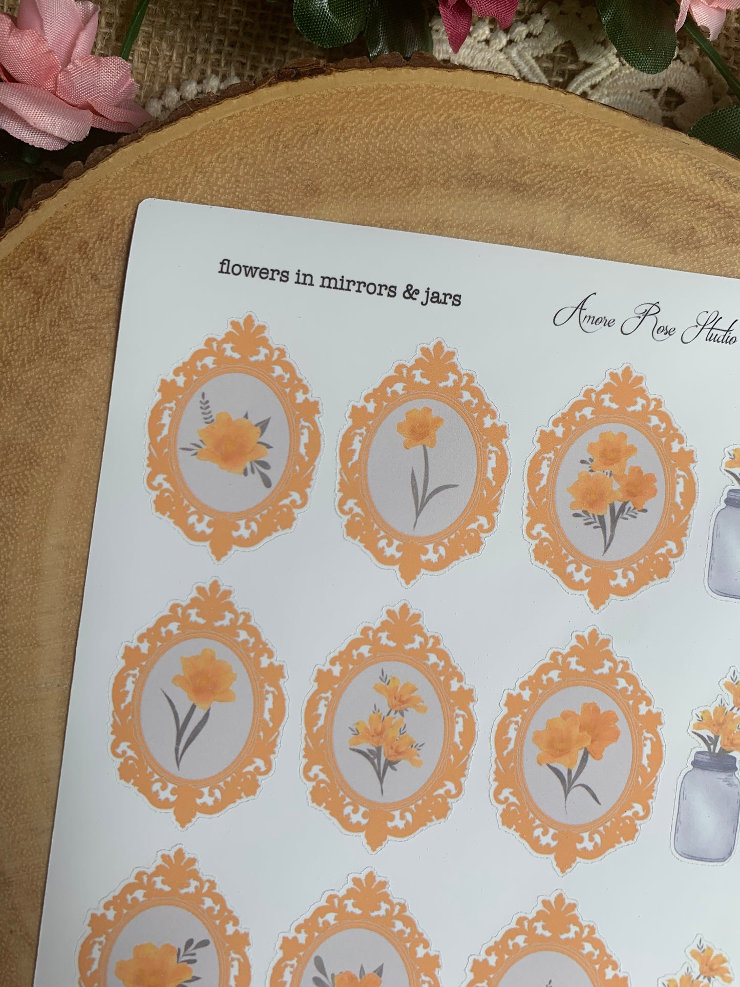 Flowers in Mirrors & Jars Sticker Sheet