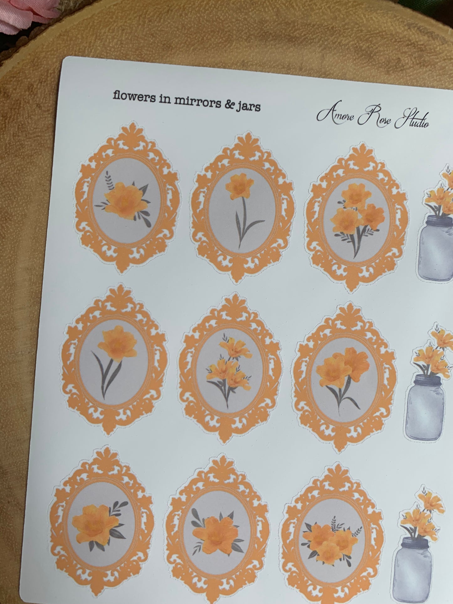 Flowers in Mirrors & Jars Sticker Sheet