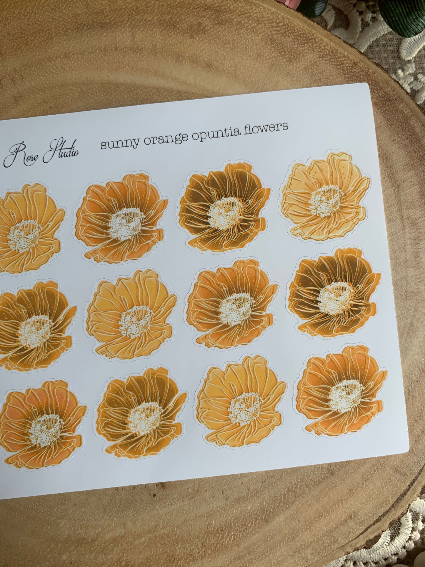 Opuntia Flowers Sticker Sheet - 6 Colors