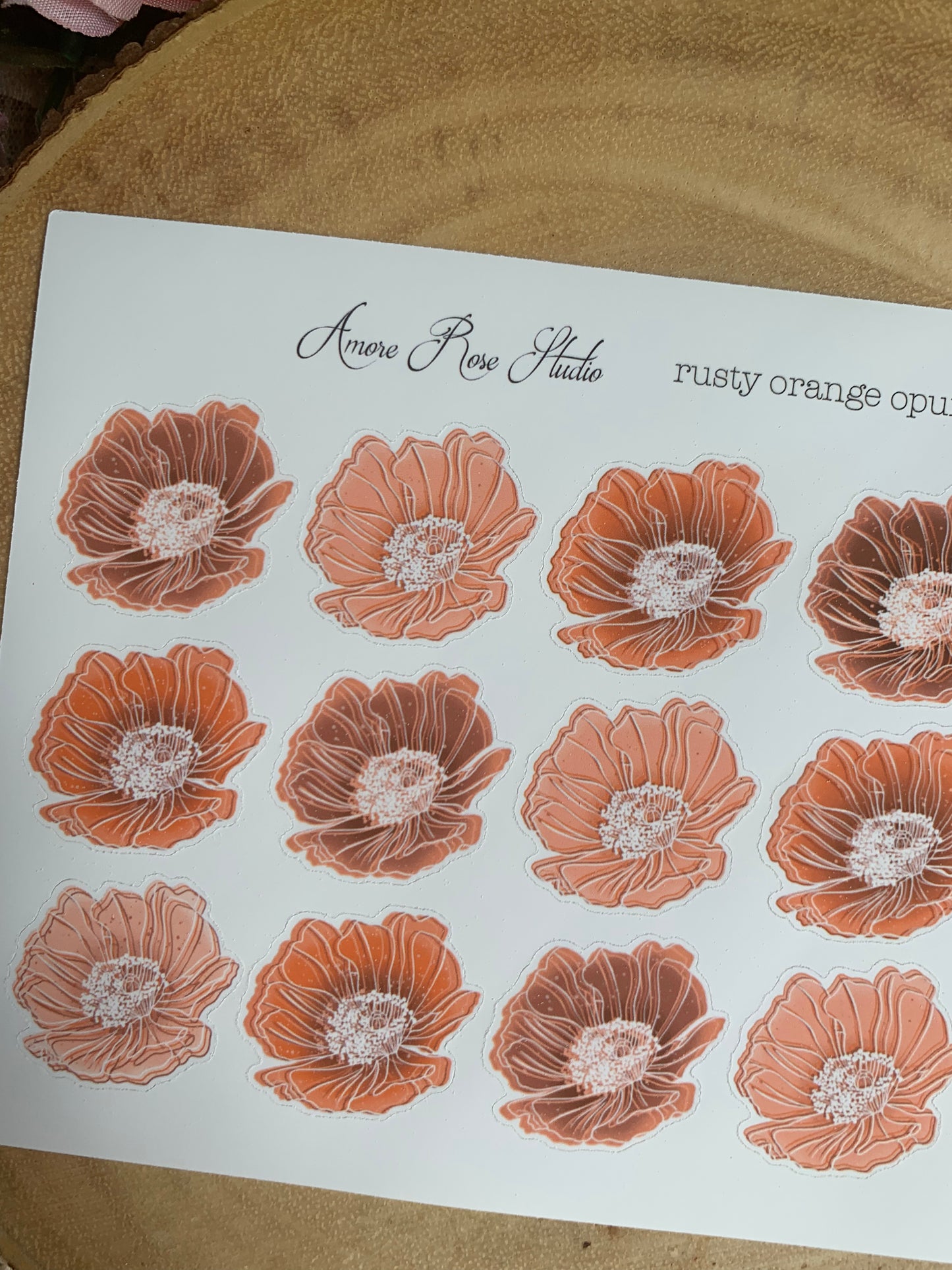 Opuntia Flowers Sticker Sheet - 6 Colors