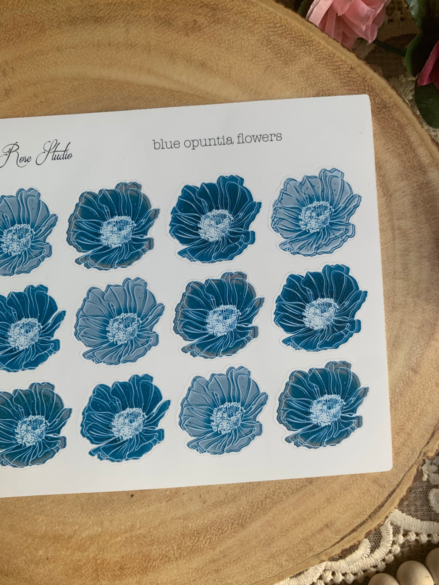 Opuntia Flowers Sticker Sheet - 6 Colors