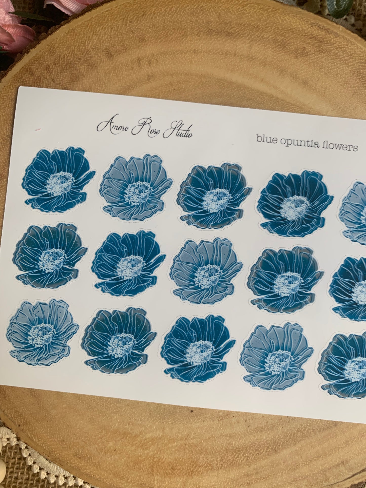 Opuntia Flowers Sticker Sheet - 6 Colors