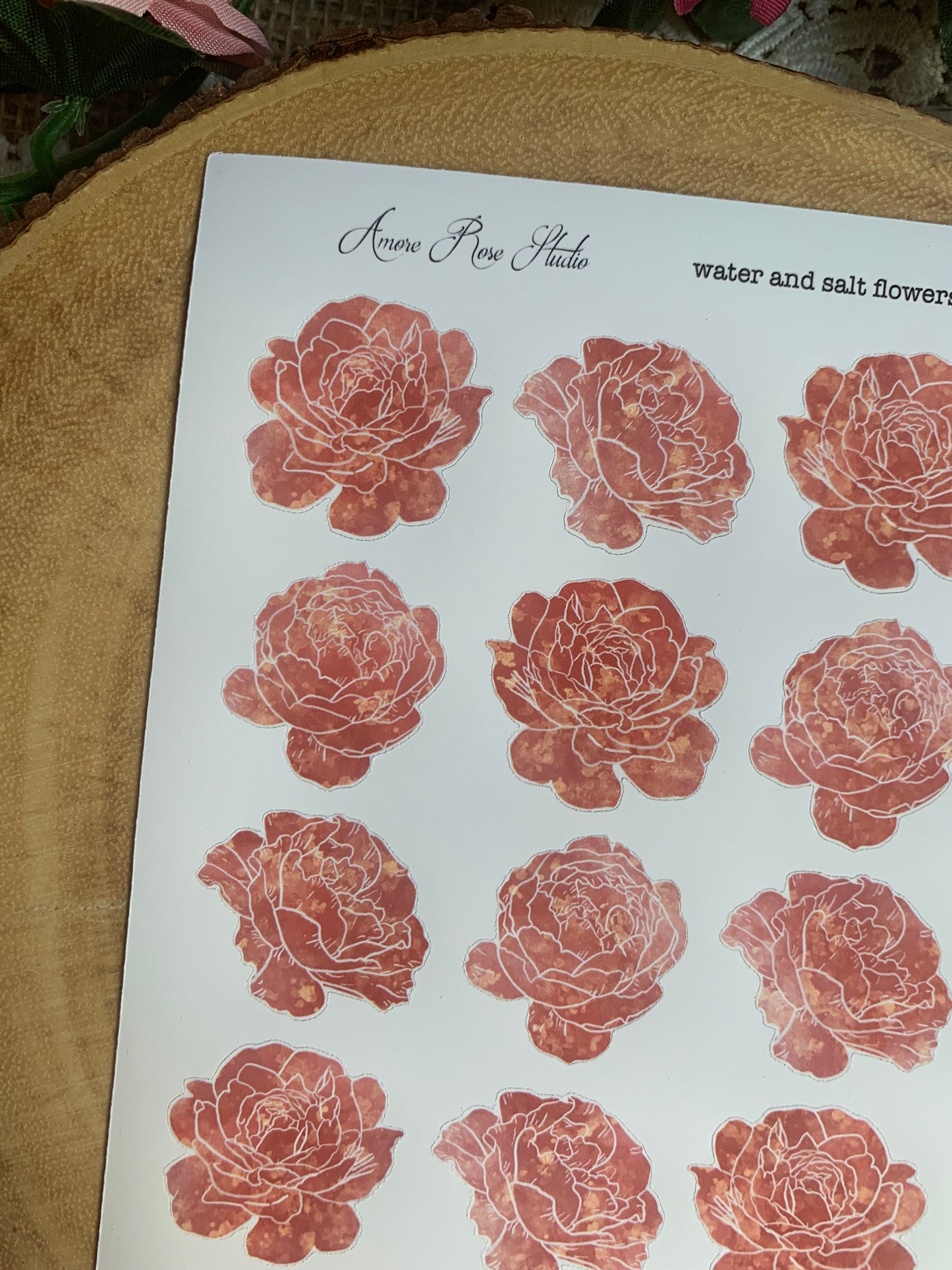 Blue Or Red Water & Salt Flowers Sticker Sheet