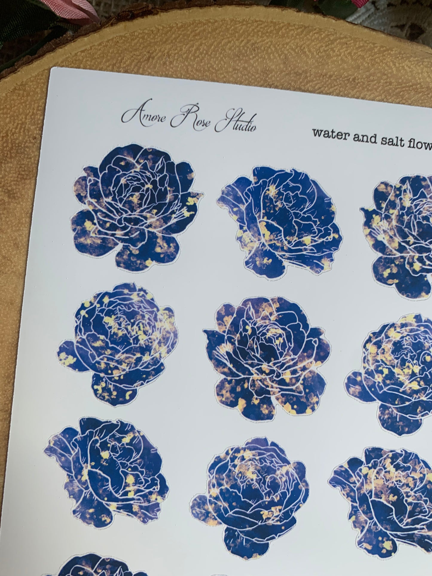 Blue Or Red Water & Salt Flowers Sticker Sheet