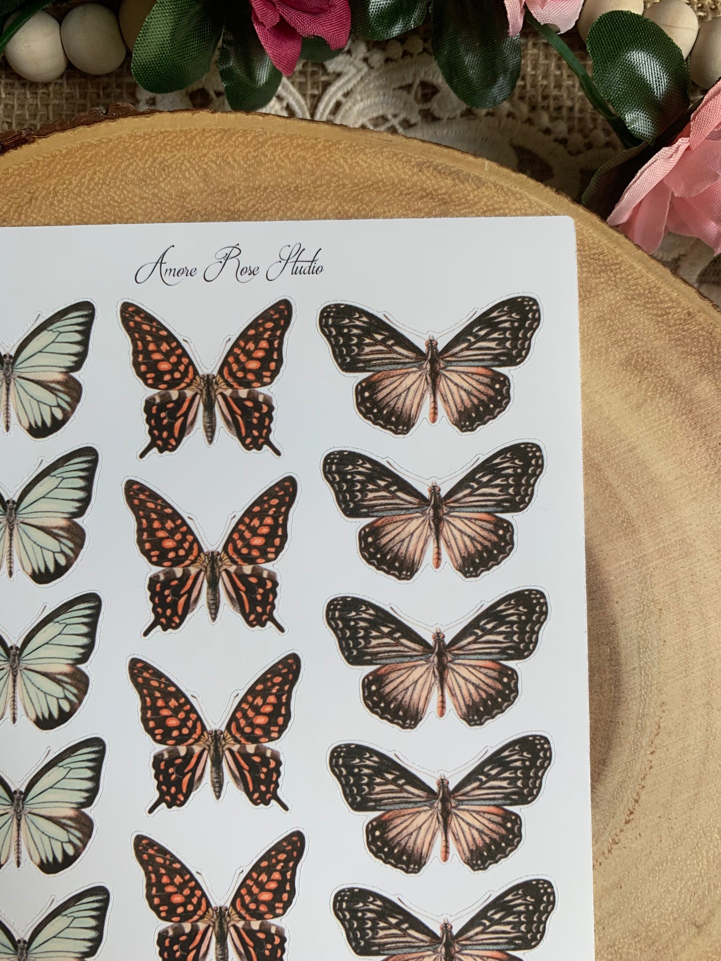Vintage Butterflies Sticker Sheet
