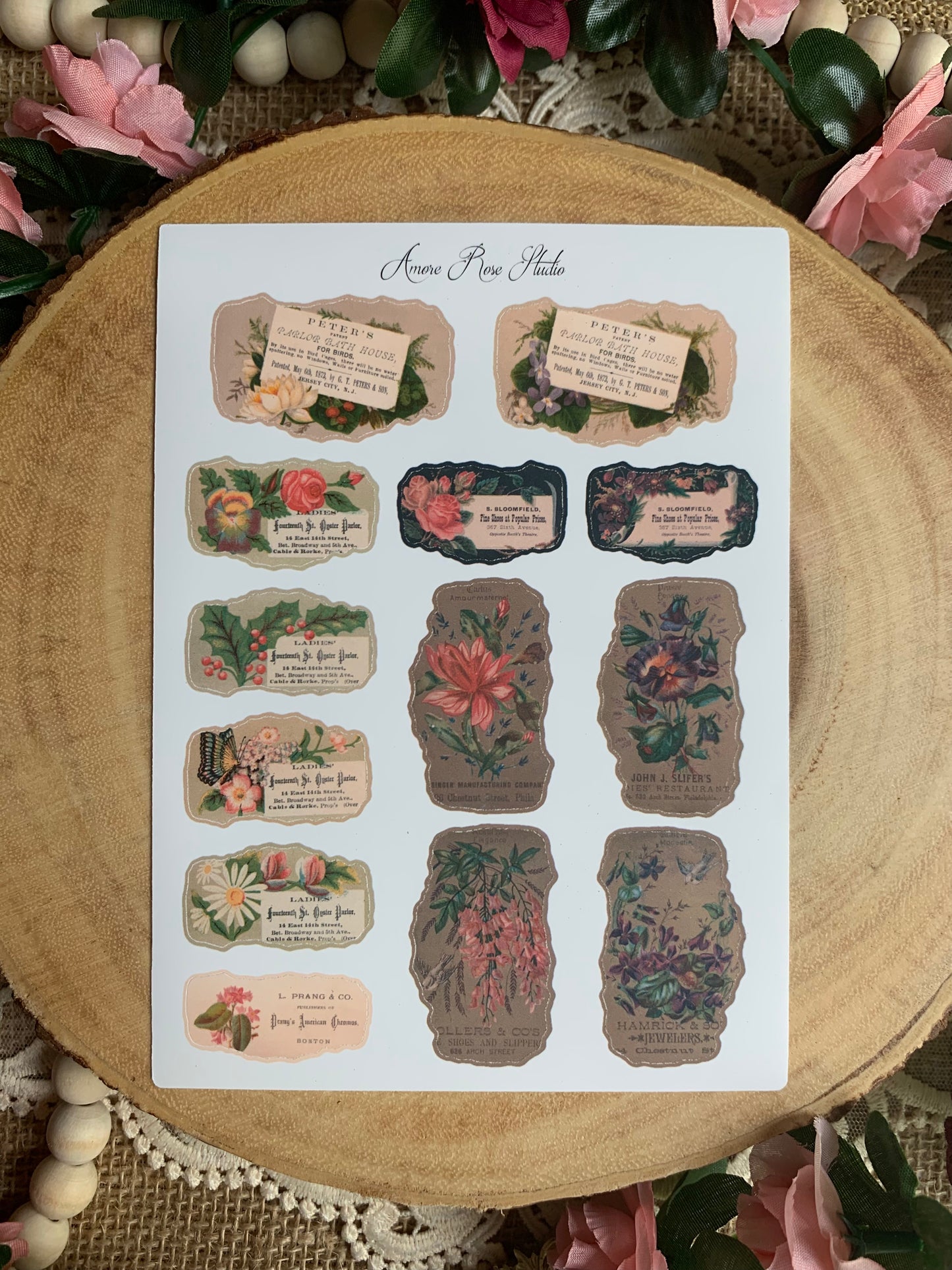 Vintage Ephemera Sticker Sheet