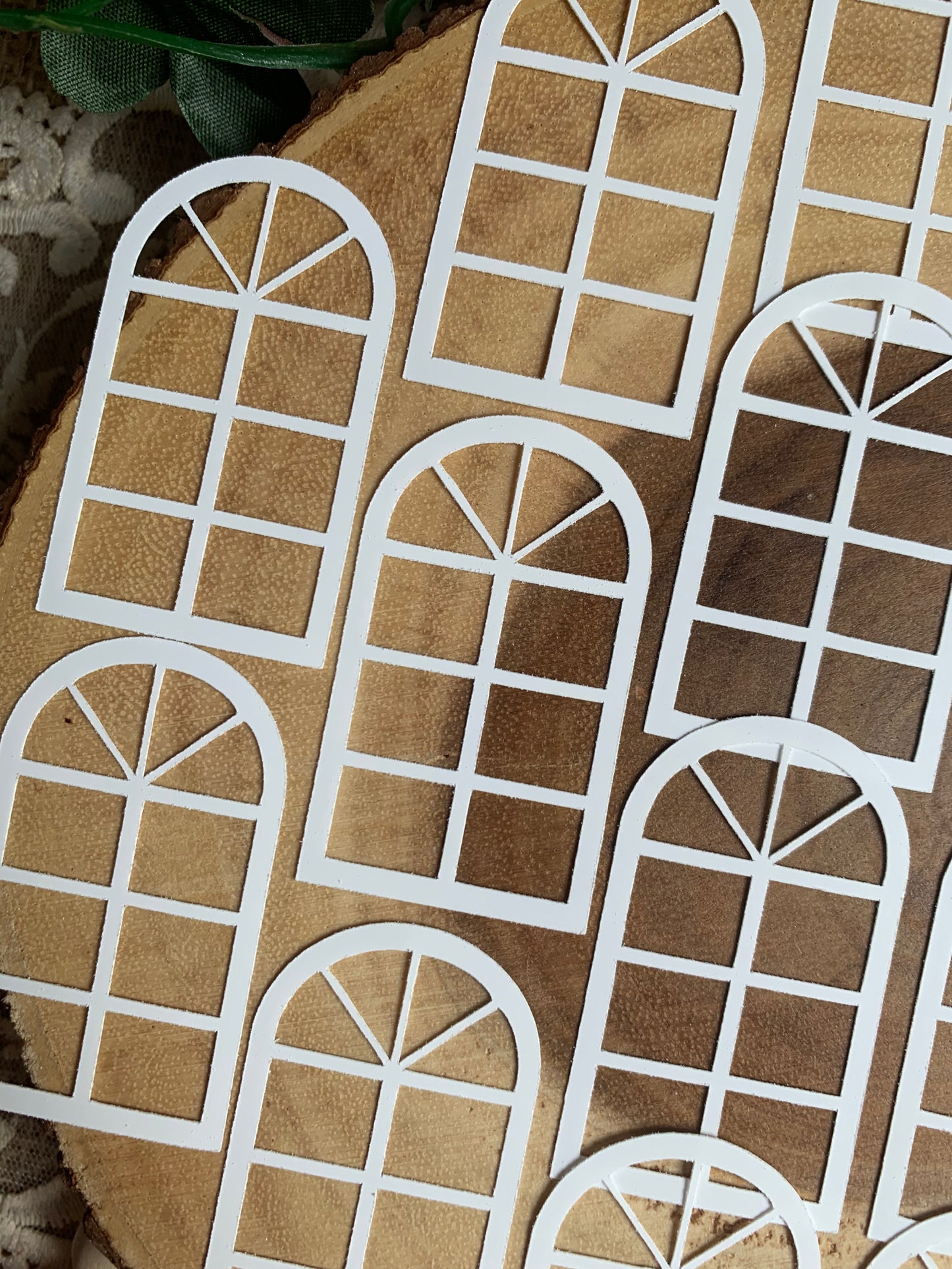Small White Window Die Cut Stickers - 18 Pack