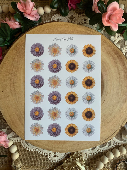 Vintage Sunflowers Sticker Sheet