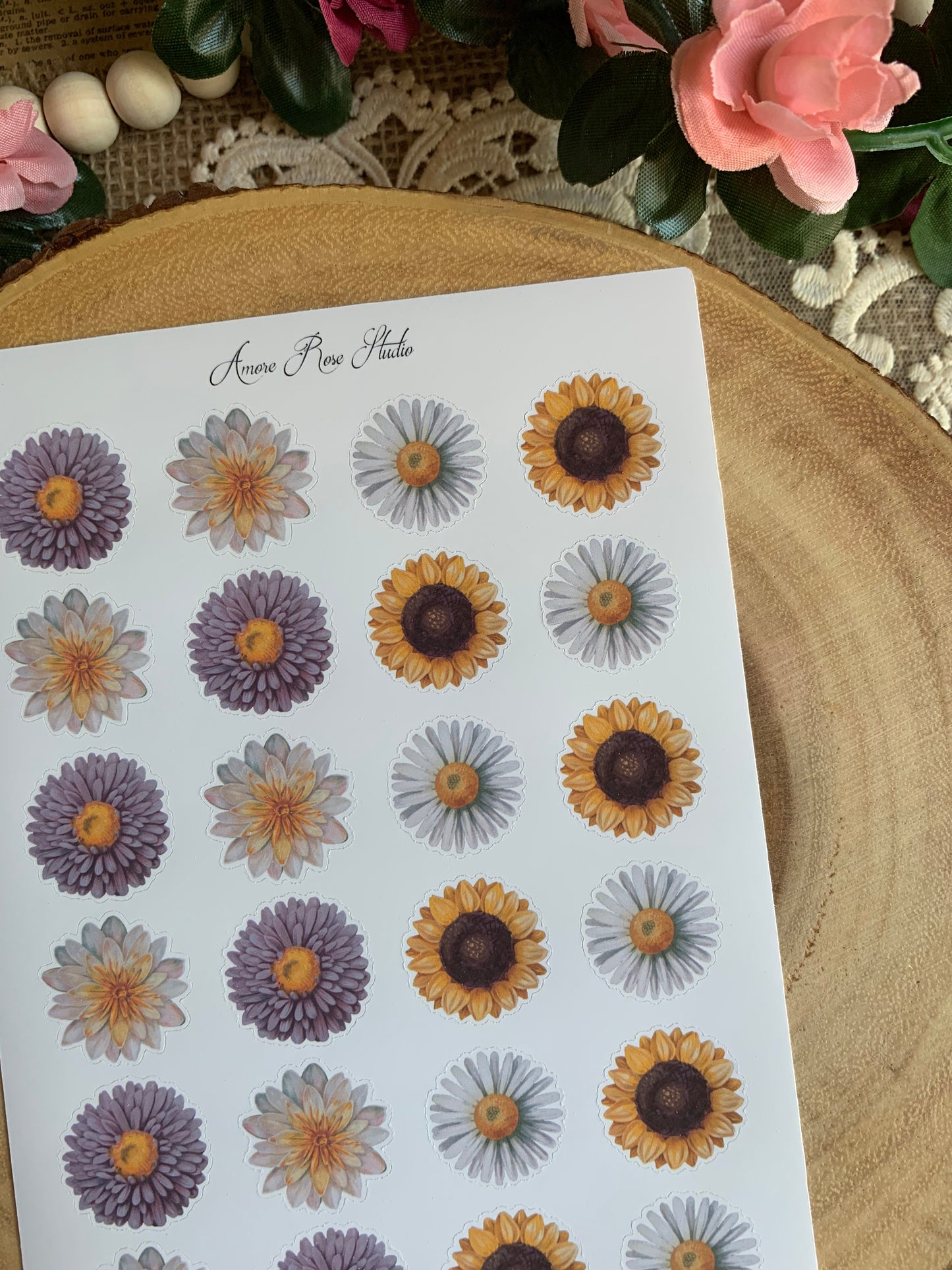 Vintage Sunflowers Sticker Sheet