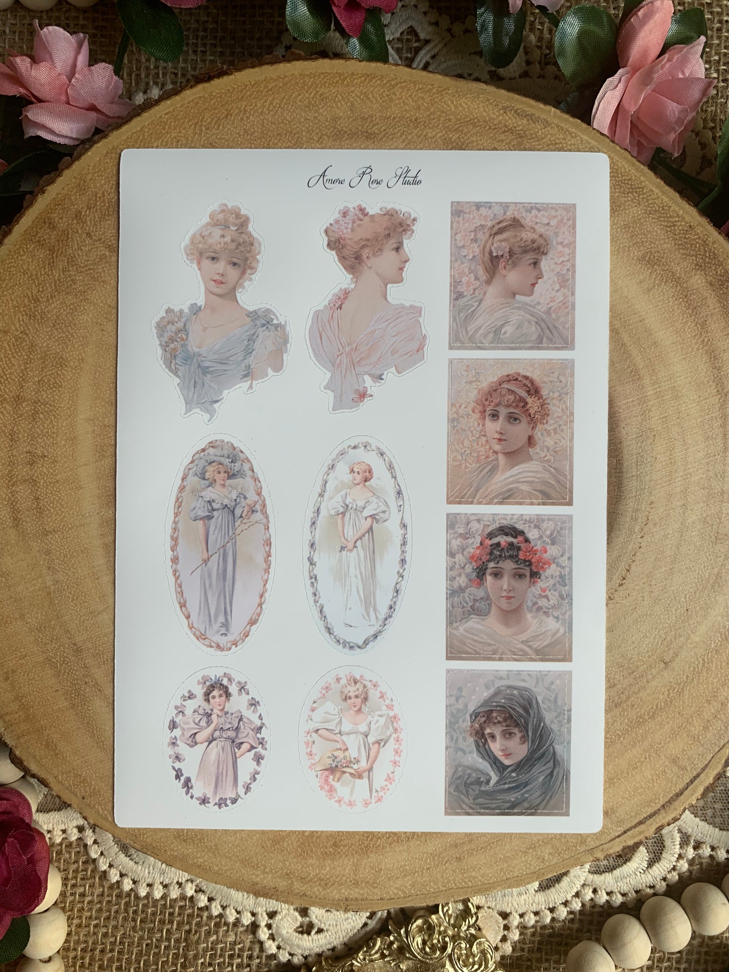 Vintage Ladies Sticker Sheet