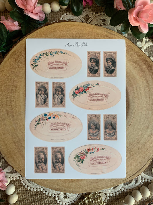 Vintage Ephemera Sticker Sheet