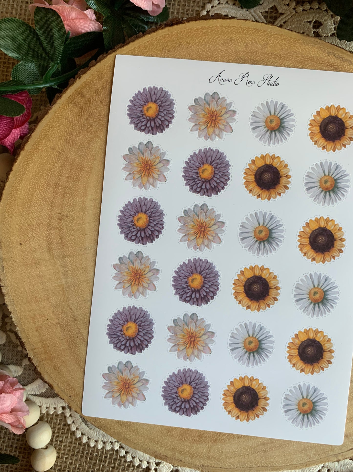 Vintage Sunflowers Sticker Sheet