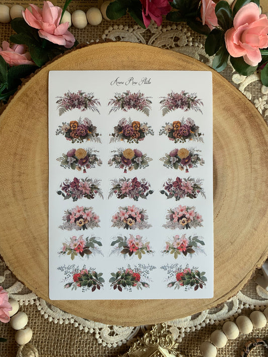 Vintage Flower Arrangements Sticker Sheet