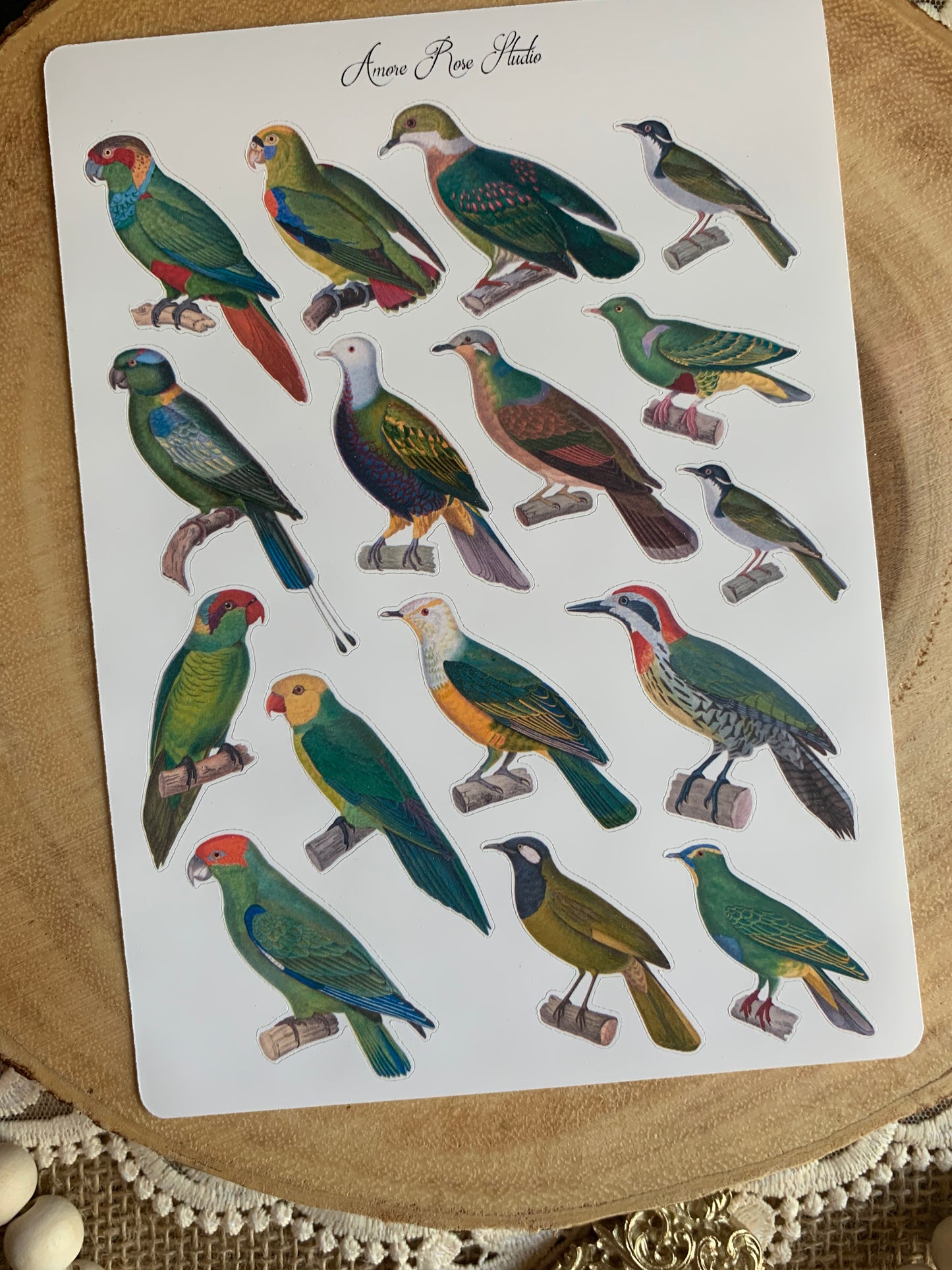 Vintage Birds Sticker Sheet