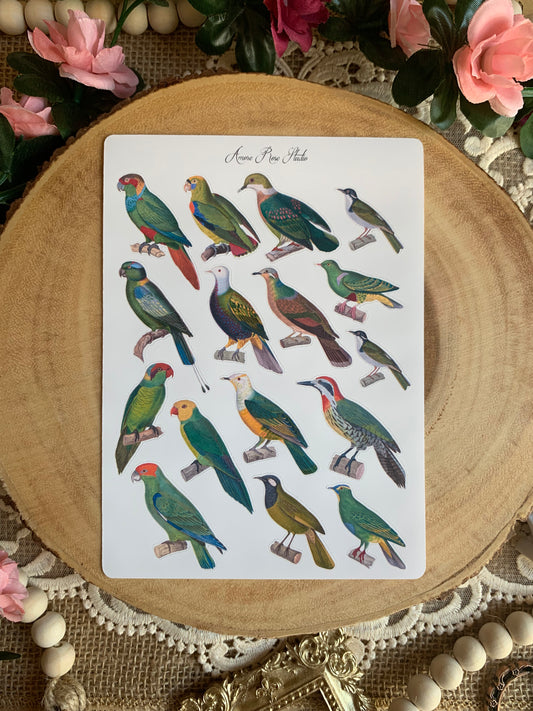 Vintage Birds Sticker Sheet