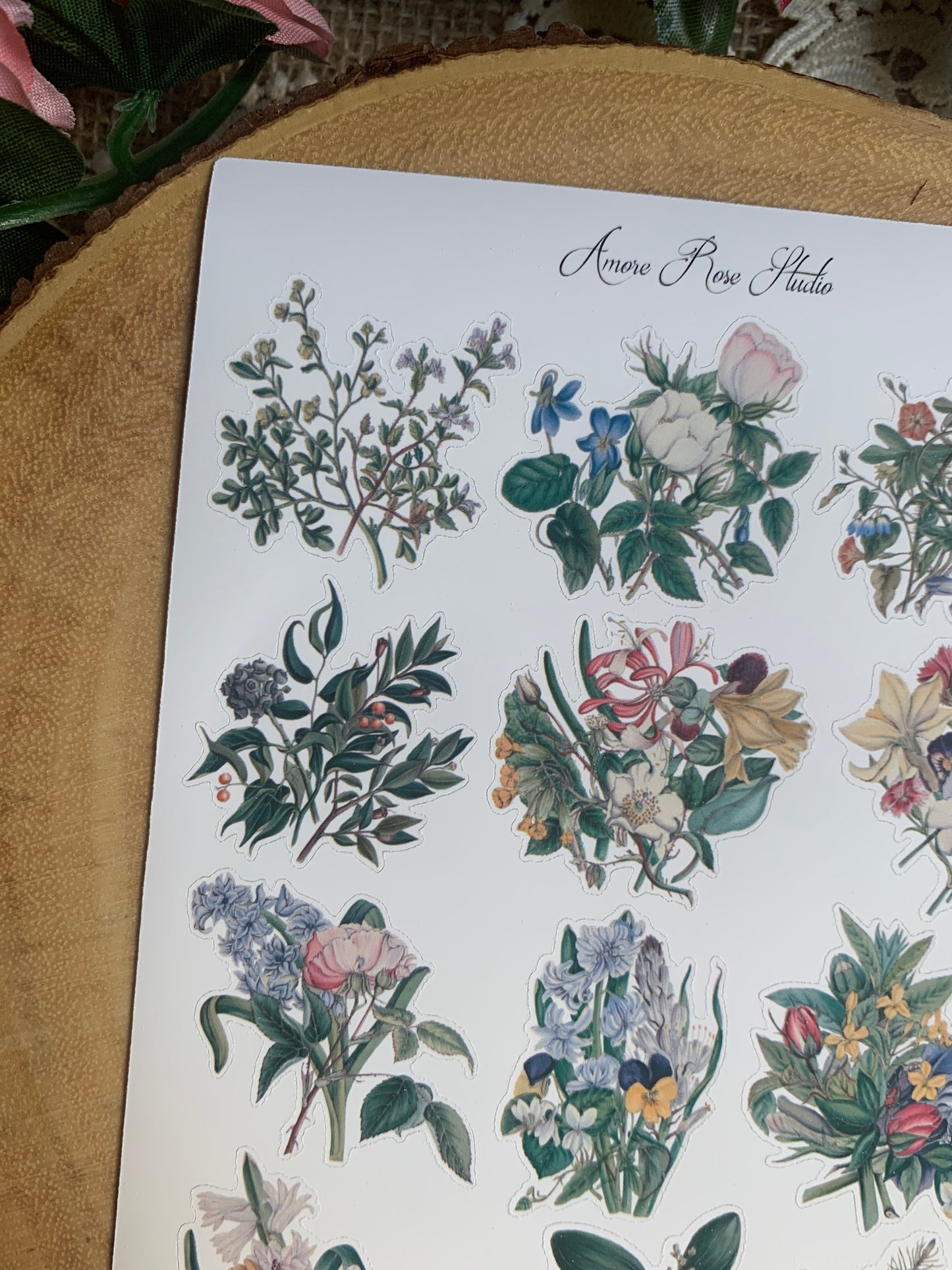 Vintage Flowers Sticker Sheet