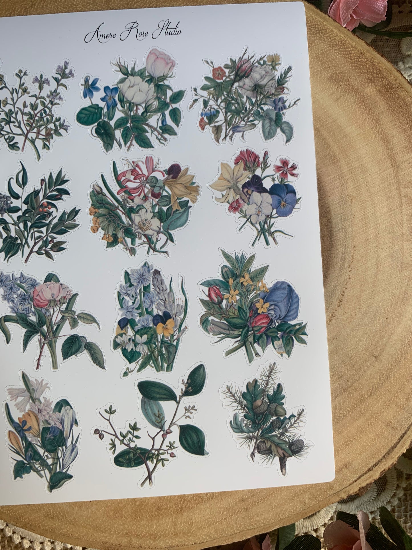 Vintage Flowers Sticker Sheet