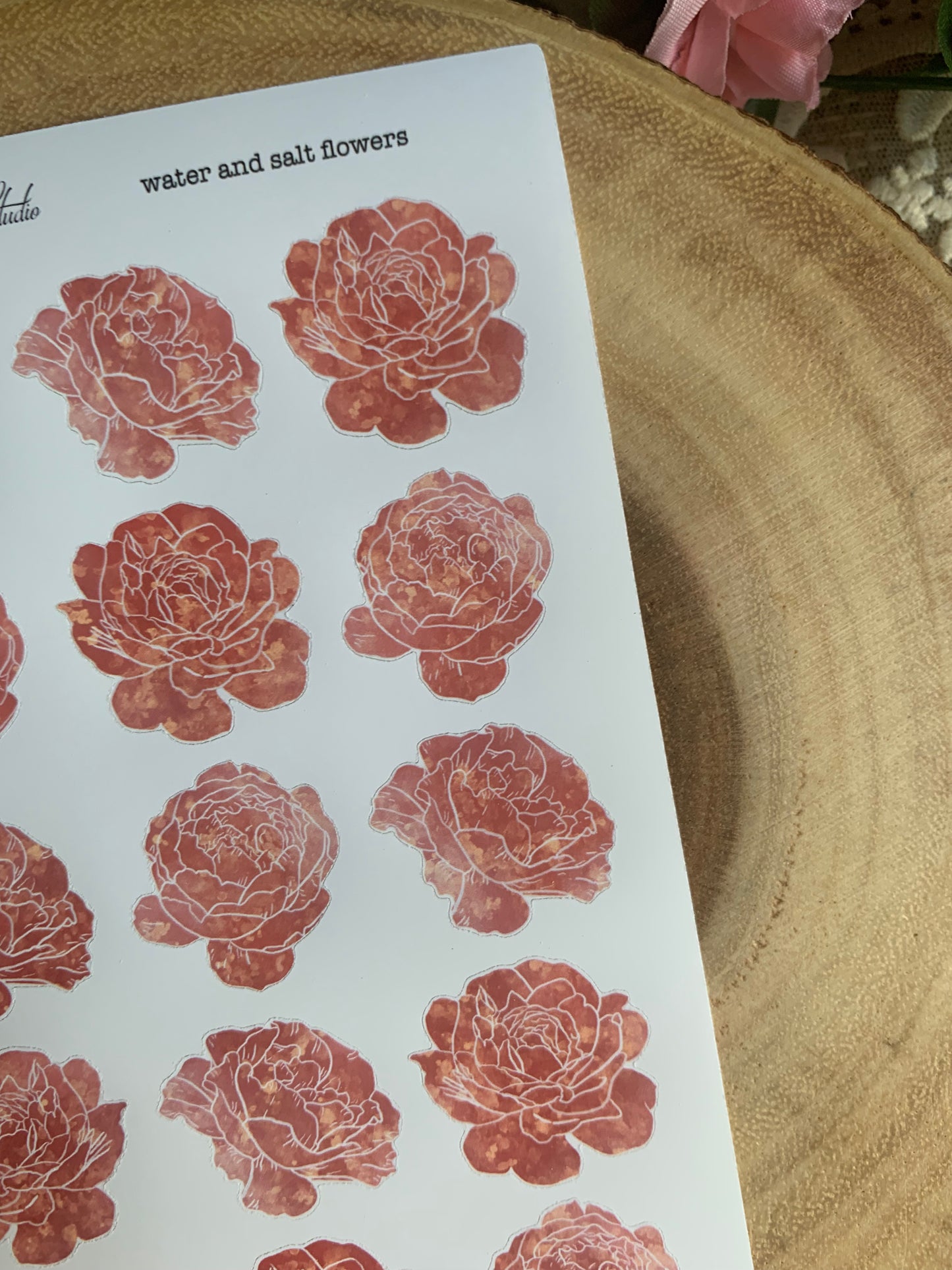 Blue Or Red Water & Salt Flowers Sticker Sheet