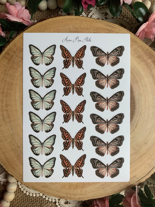 Vintage Butterflies Sticker Sheet